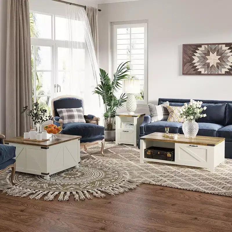 HOMCOM Tavolino da Salotto Coloniale con Contenitore, Tavolino Grande Quadrato per Soggiorno, Tavolino Basso in Legno con Coperchio a Scomparsa