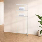 Design Ideas MeshWorks Scaffale da bagno a torre a 3 ripiani in metallo a dimensioni complete per organizzazione sopra il water, 26 x 9.8 x 70.3, Bianco