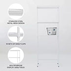 Design Ideas MeshWorks Scaffale da bagno a torre a 3 ripiani in metallo a dimensioni complete per organizzazione sopra il water, 26 x 9.8 x 70.3, Bianco