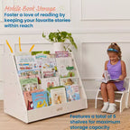 ECR4Kids Espositore per Libri Mobile Bifacciale con Ripiani Contenitori, Scaffale per Aula