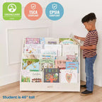 ECR4Kids Espositore per Libri Mobile Bifacciale con Ripiani Contenitori, Scaffale per Aula