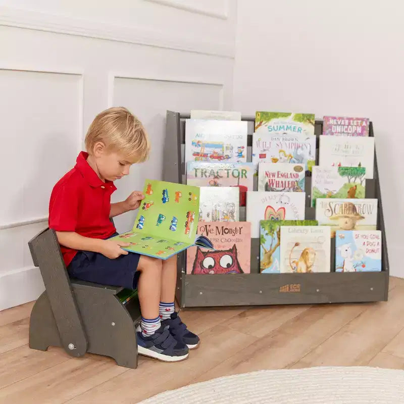 ECR4Kids Espositore per Libri Mobile Bifacciale con Ripiani Contenitori, Scaffale per Aula