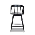 Jennifer Taylor Home Breda 25.5 Turned Bubble Spindle Low-Back Wood Counter Stool, Black