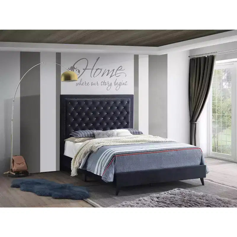 Passion Furniture Letto matrimoniale imbottito Alba