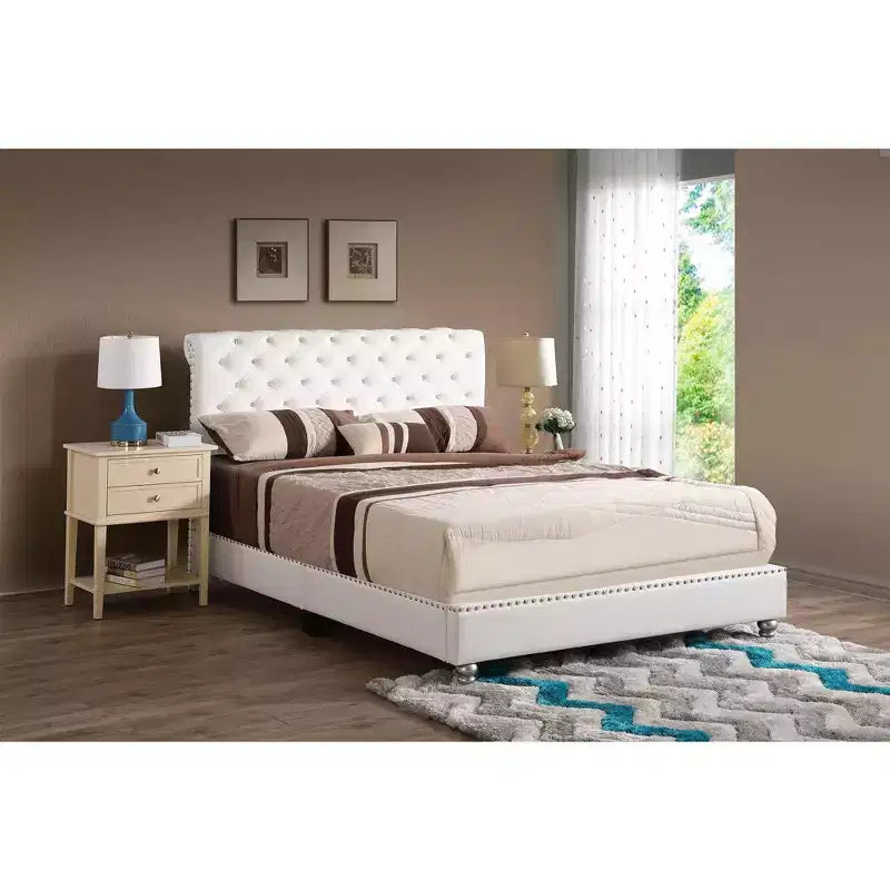 Letto a pannello matrimoniale imbottito trapuntato Passion Furniture Maxx