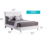Letto a pannello matrimoniale imbottito trapuntato Passion Furniture Maxx