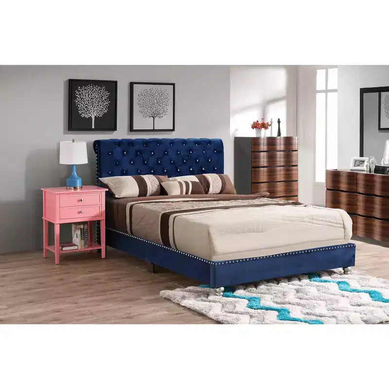 Letto a pannello matrimoniale imbottito trapuntato Passion Furniture Maxx