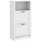 HOMCOM Shoe Storage Cabinet with 2 Flip Drawers and Open Compartment, Adjustable Shelves for Entryway or Hallway