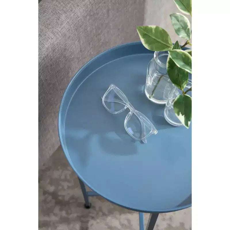 Tavolino rotondo pieghevole in metallo Kate and Laurel Celia