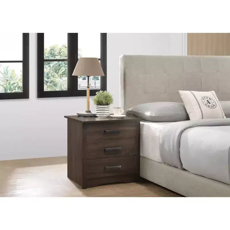 Comodino a 3 cassetti Hudson Passion Furniture (23 pollici A x 22 pollici L x 18 pollici P)