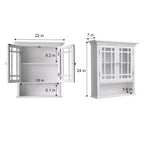 Teamson Home Neal Mobiletto da parete rimovibile in legno con 2 ante in vetro, Bianco