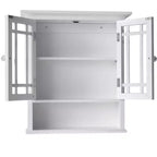 Teamson Home Neal Mobiletto da parete rimovibile in legno con 2 ante in vetro, Bianco