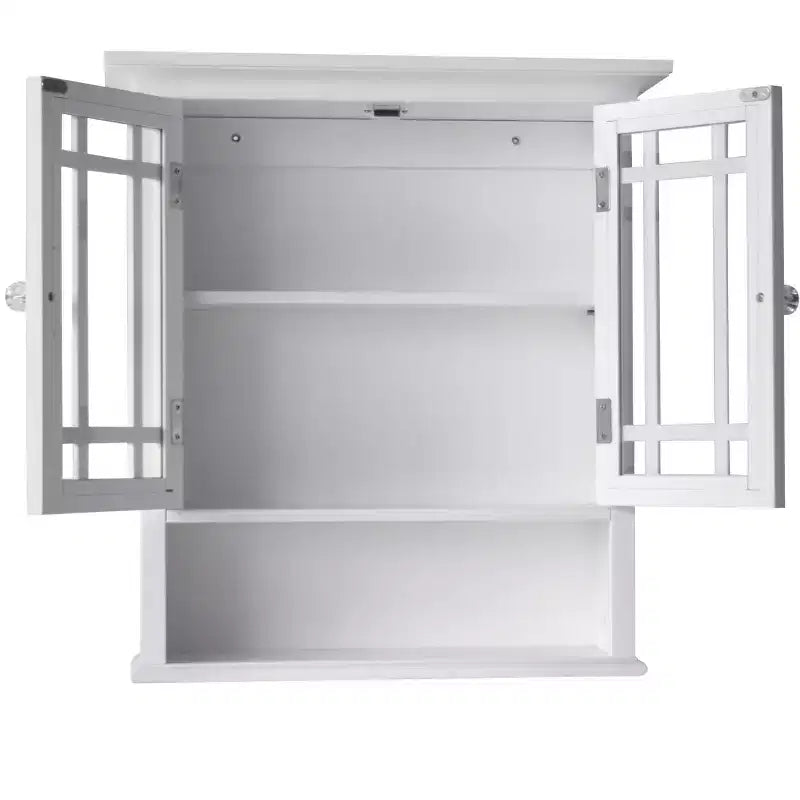 Teamson Home Neal Mobiletto da parete rimovibile in legno con 2 ante in vetro, Bianco