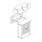 Teamson Home Neal Mobiletto da parete rimovibile in legno con 2 ante in vetro, Bianco