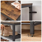 Scarpiera a 8 Ripiani, Organizzatore di Scarpe, per 32-40 Paia di Scarpe, Grande Organizer Scarpiera con 7 Ripiani in Rete Metallica, Marrone Rustico e Nero
