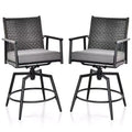 Costway 360 Swivel Bar Stool Set Counter Height Bar Chair with Metal Frame