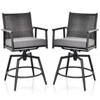 Costway 360 Swivel Bar Stool Set Counter Height Bar Chair with Metal Frame