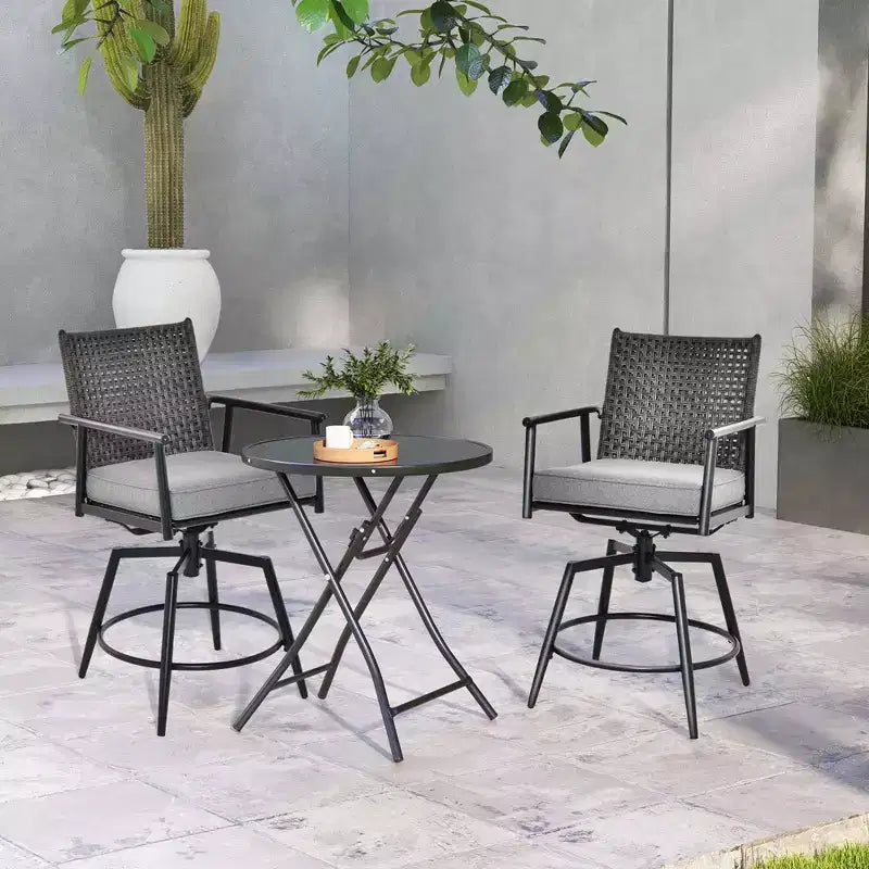 Set di sgabelli da bar girevoli a 360° Costway, altezza bancone, con struttura in metallo