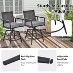 Set di sgabelli da bar girevoli a 360° Costway, altezza bancone, con struttura in metallo