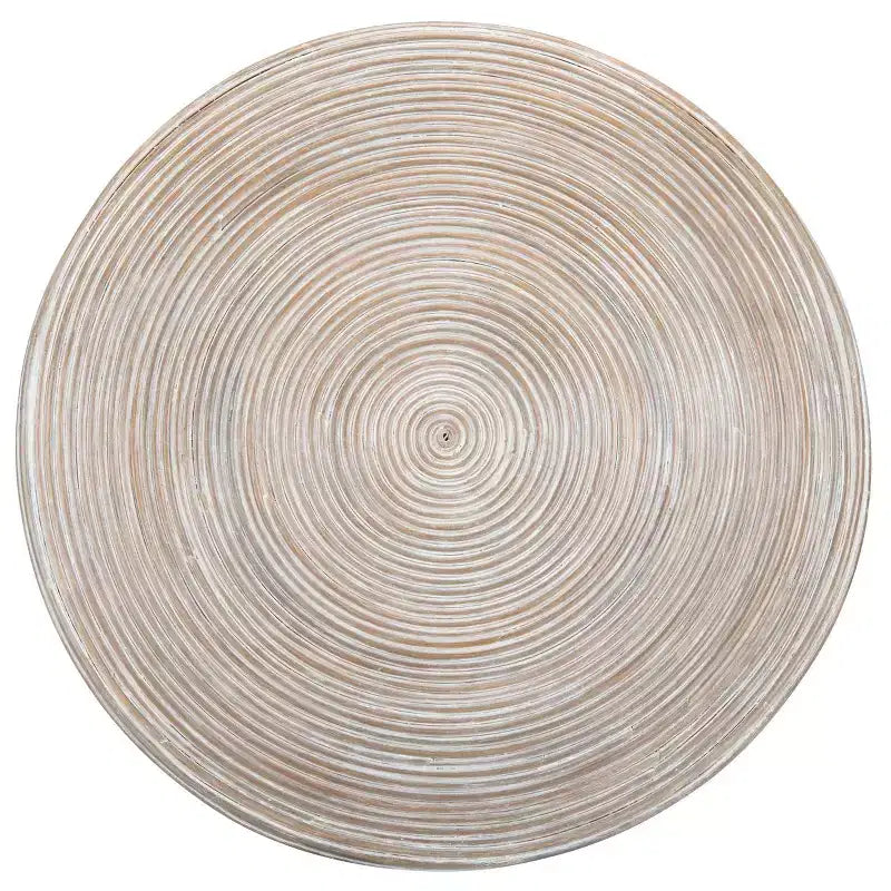 Tavolino da Caffè Cristina in Rattan - Bianco Grigio Spazzolato - Safavieh