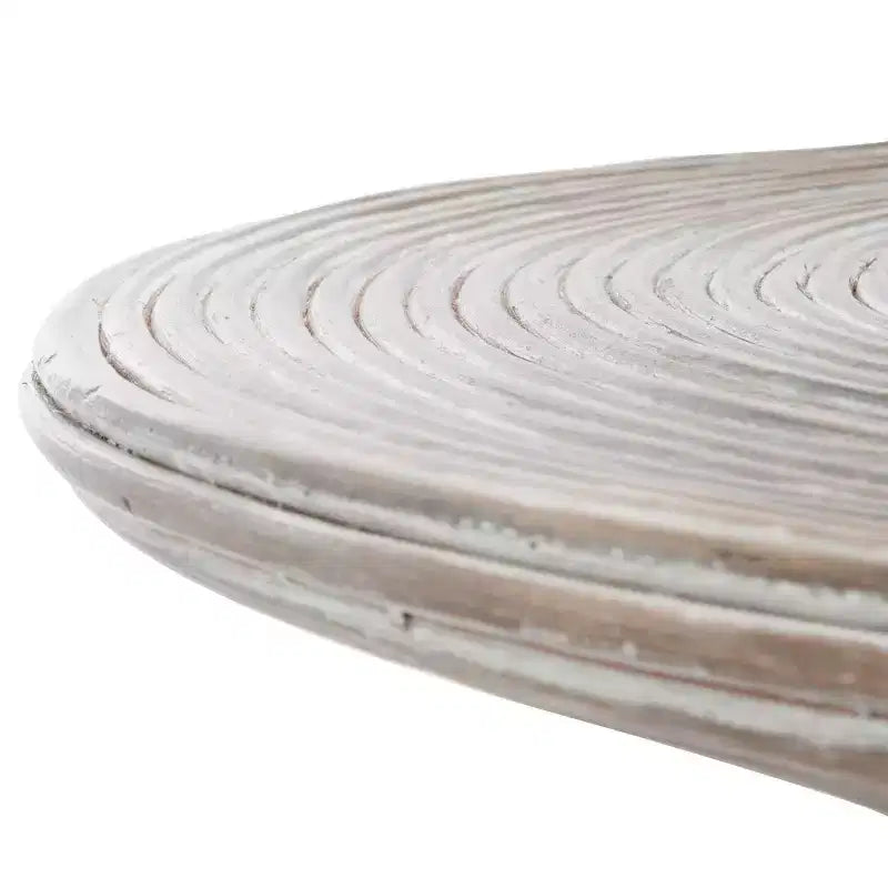 Tavolino da Caffè Cristina in Rattan - Bianco Grigio Spazzolato - Safavieh