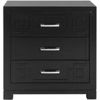 Raina 3 Drawer Greek Key Nightstand - FOX6278 - Safavieh Couture