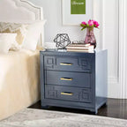 Comodino Raina con 3 cassetti e motivo a chiave greca - FOX6278 - Safavieh Couture