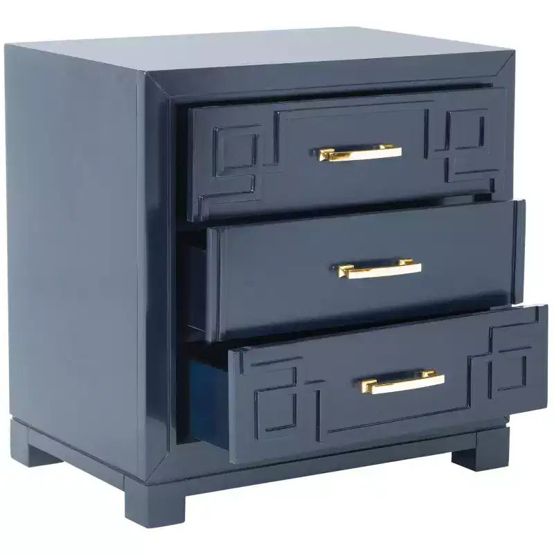 Comodino Raina con 3 cassetti e motivo a chiave greca - FOX6278 - Safavieh Couture