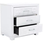 Comodino Raina con 3 cassetti e motivo a chiave greca - FOX6278 - Safavieh Couture