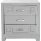 Comodino Raina con 3 cassetti e motivo a chiave greca - FOX6278 - Safavieh Couture