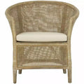Alexana Rattan Armchair - ACH6502A - White/Grey White Wash - Safavieh