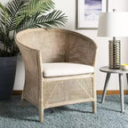 Poltrona Alexana in Rattan - ACH6502A - Bianco/Grigio sbiancato - Safavieh