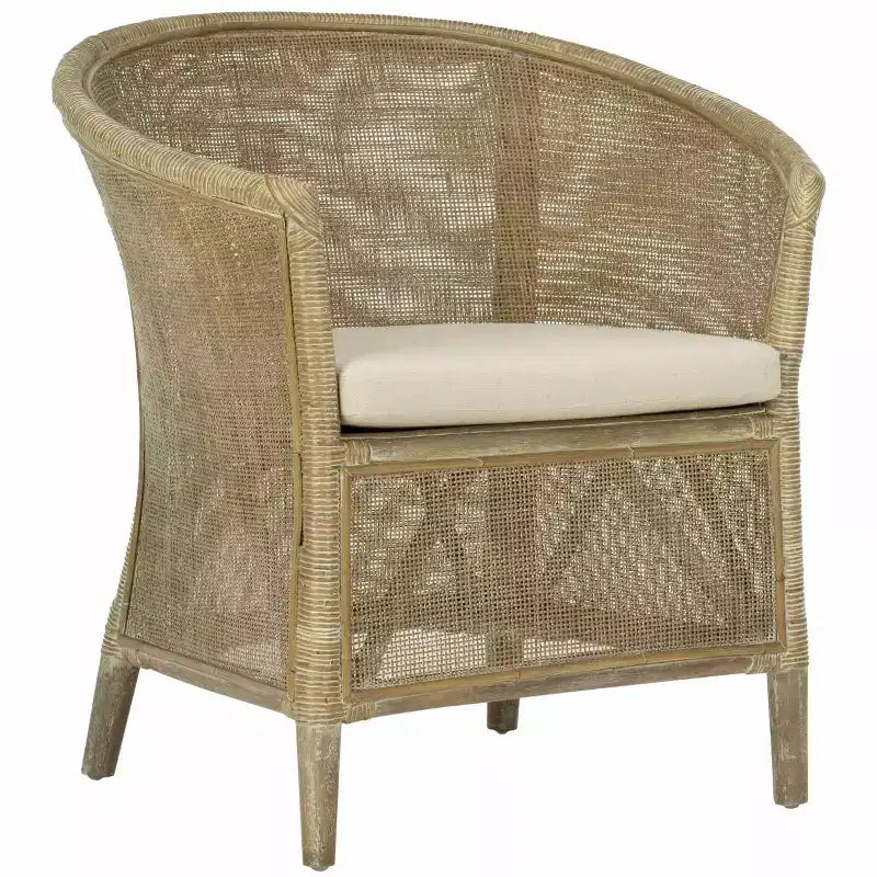 Poltrona Alexana in Rattan - ACH6502A - Bianco/Grigio sbiancato - Safavieh