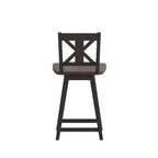 Sgabello da pranzo girevole in legno stile rustico moderno Emma e Oliver con schienale intagliato decorativo