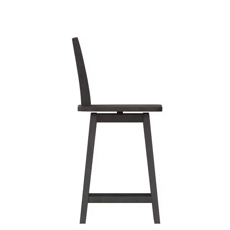 Sgabello da pranzo girevole in legno stile rustico moderno Emma e Oliver con schienale intagliato decorativo