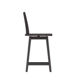 Sgabello da pranzo girevole in legno stile rustico moderno Emma e Oliver con schienale intagliato decorativo
