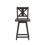Sgabello da pranzo girevole in legno stile rustico moderno Emma e Oliver con schienale intagliato decorativo