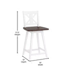 Sgabello da pranzo girevole in legno stile rustico moderno Emma e Oliver con schienale intagliato decorativo