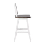 Sgabello da pranzo girevole in legno stile rustico moderno Emma e Oliver con schienale intagliato decorativo