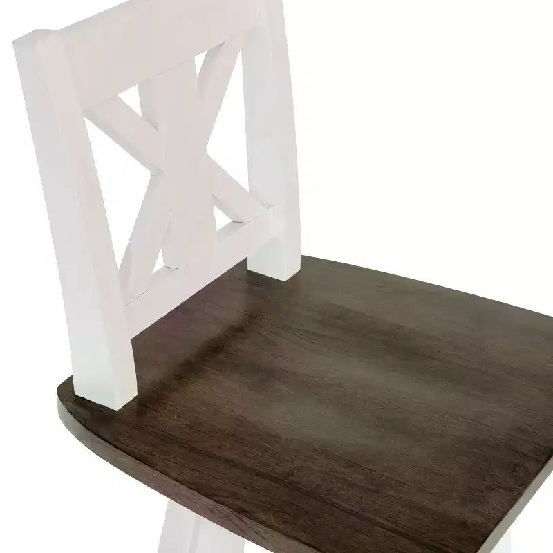 Sgabello da pranzo girevole in legno stile rustico moderno Emma e Oliver con schienale intagliato decorativo