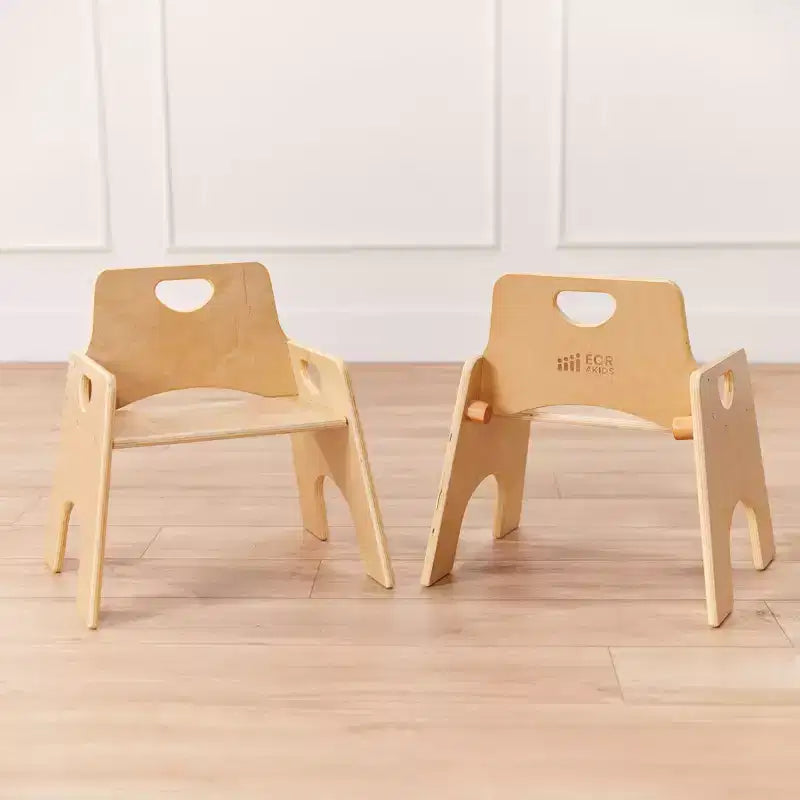 Sedia Impilabile in Legno per Bambini 25 cm Confezione da 2