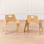 Sedia Impilabile in Legno per Bambini 25 cm Confezione da 2