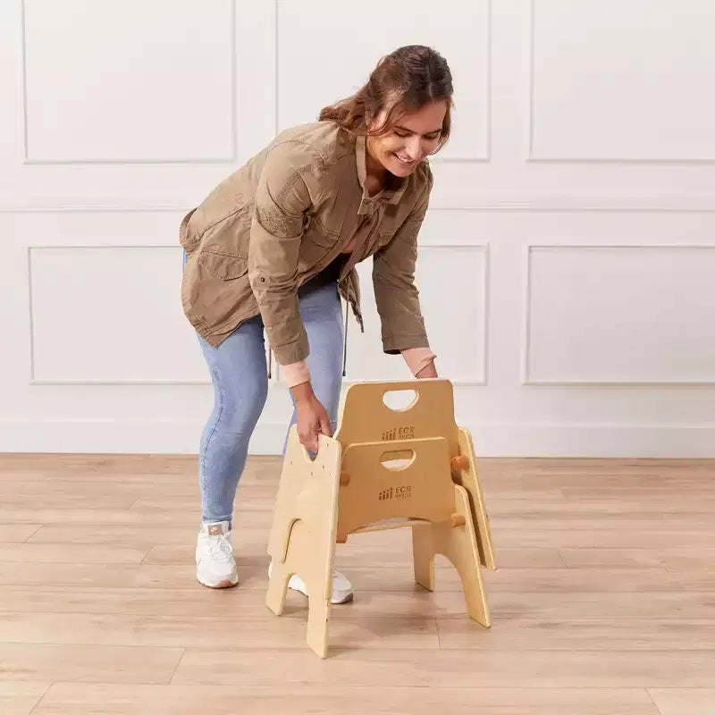 Sedia Impilabile in Legno per Bambini 25 cm Confezione da 2