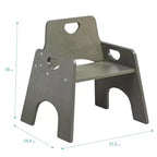 Sedia Impilabile in Legno per Bambini 25 cm Confezione da 2