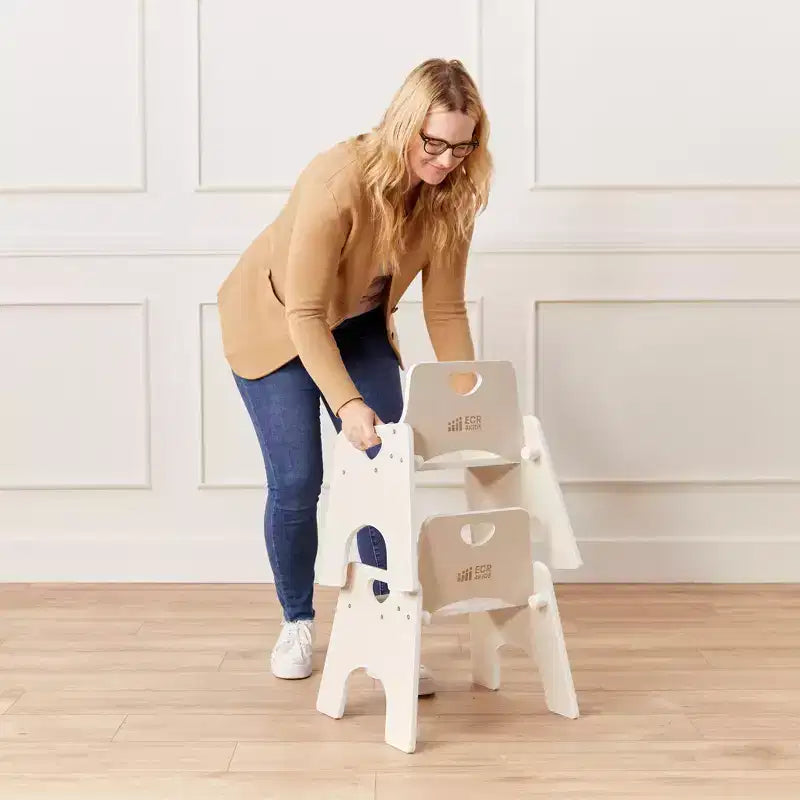 Sedia Impilabile in Legno per Bambini 25 cm Confezione da 2