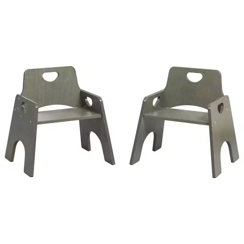Stackable Wooden Toddler Chair 10in 2-Pack