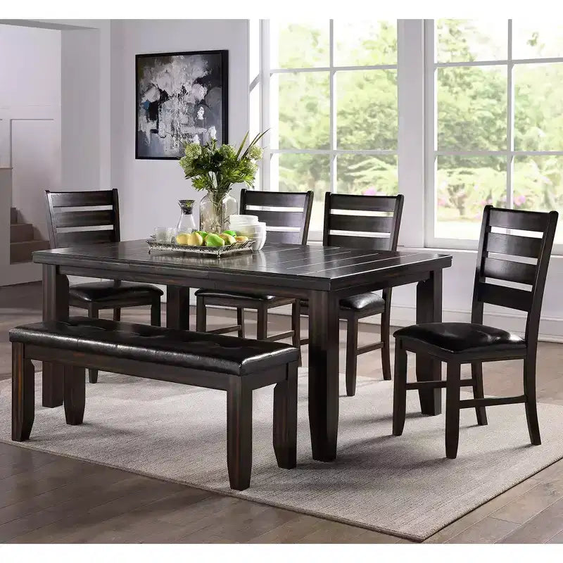 Panca da pranzo imbottita in PU Simple Relax nei colori nero ed espresso