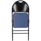 Sedia Pieghevole in Metallo Elama 4 Pezzi con Sedile Imbottito, Blu Scuro