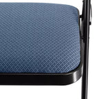 Sedia Pieghevole in Metallo Elama 4 Pezzi con Sedile Imbottito, Blu Scuro