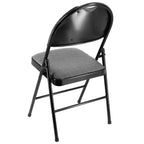 Sedia Pieghevole in Metallo Elama 4 Pezzi con Sedile Imbottito, Blu Scuro